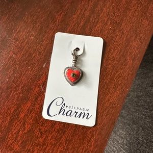 Silpada red hot love .925 ss heart charm